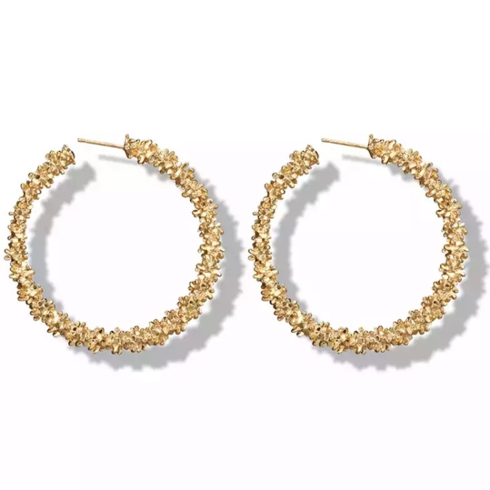 Gold Rush | Gold Textured Hoop Earrings